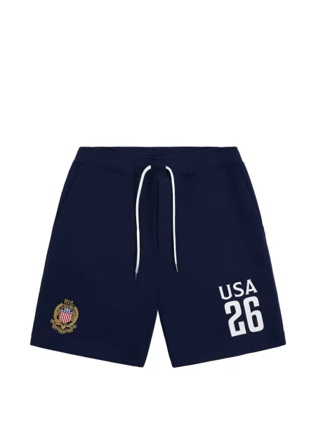 Pantaloni scurți Polo Ralph Lauren tricotate cu imagine albastru