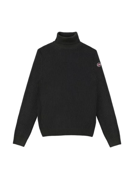 Sweter Colmar wełniany do golfa z długim rękawem szary