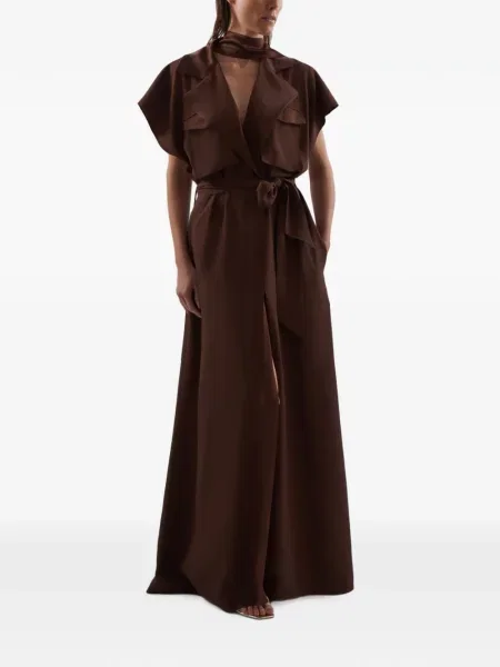 Cu centură rochie maxi Taller Marmo maro