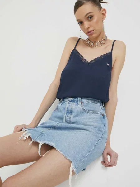 Tricou Tommy Jeans albastru