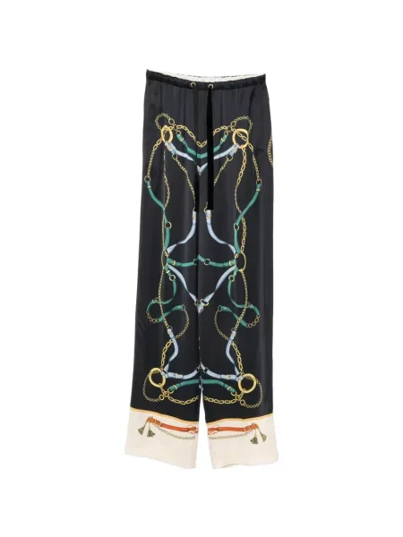 Pantaloni Forte_forte cu imagine negru