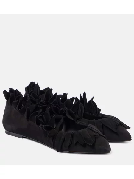 Balerini Alaïa din piele de căprioară negru