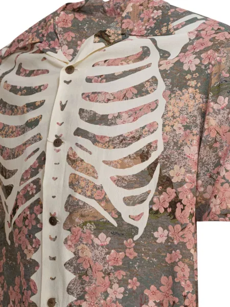 Cămașă Kapital cu model floral cu imagine roz
