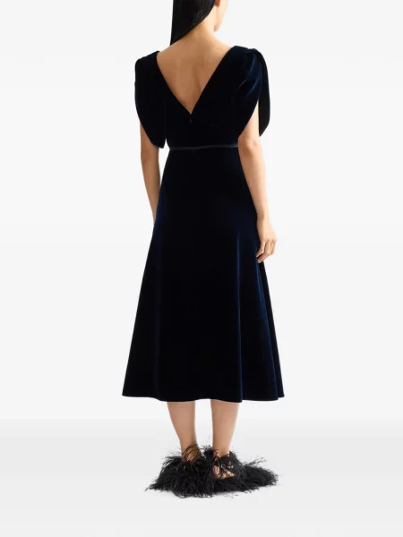 Rochie midi Erdem de catifea albastru