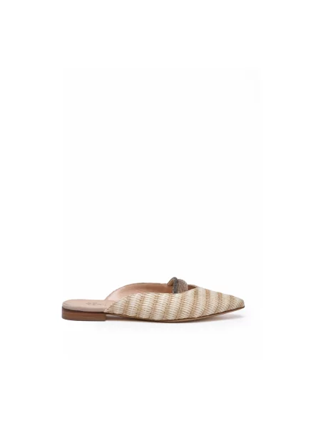 Klapki Eleventy skórzane beżowe