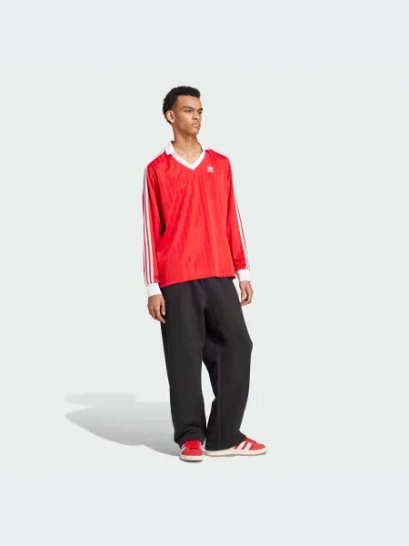 Переработанный лонгслив Adidas красный