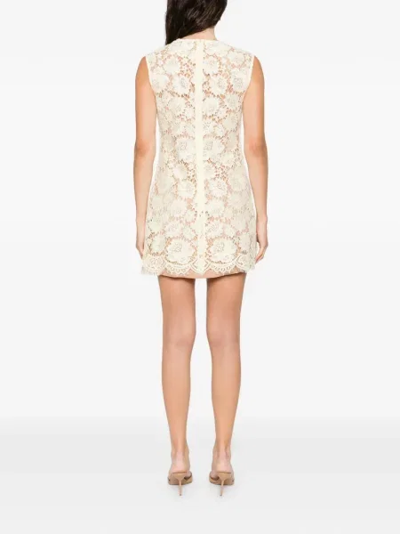 Rochie mini Self-portrait din dantelă de costum galben