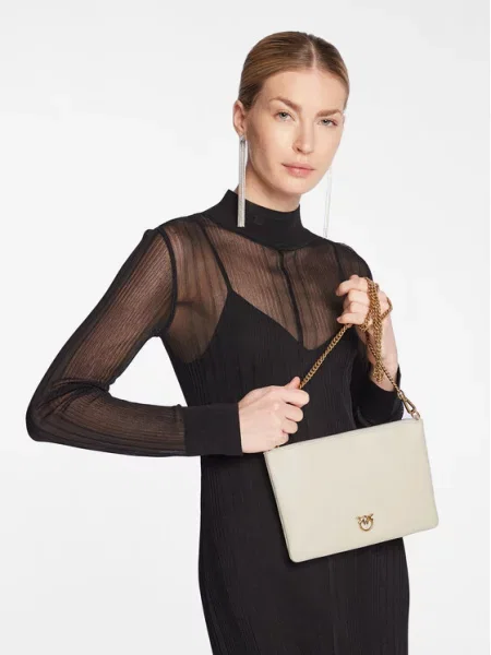 PINKO Geantă Flat Classic PE 23 PCPL Écru alb