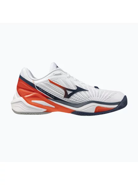 Încălțăminte de tenis pentru bărbați Mizuno Neo Ace AC white/insignia blue/orange alb