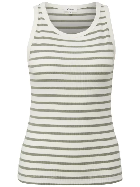 S.Oliver Top verde stuf alb