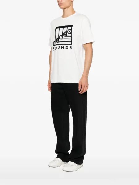 Tricou Kenzo cu broderie alb