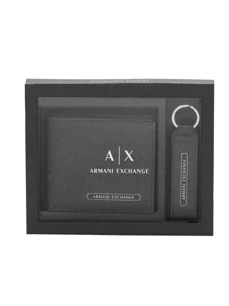 Bőr fülbevaló Armani Exchange fekete