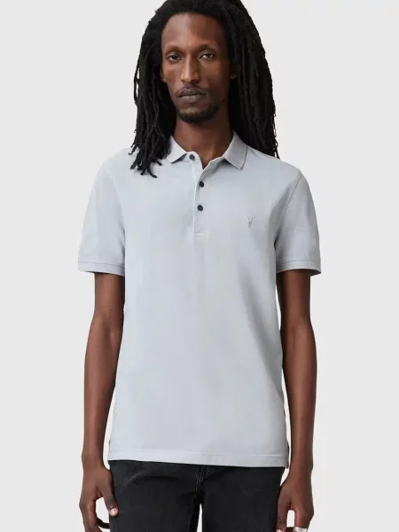 AllSaints polo REFORM multicolor gładki zielone