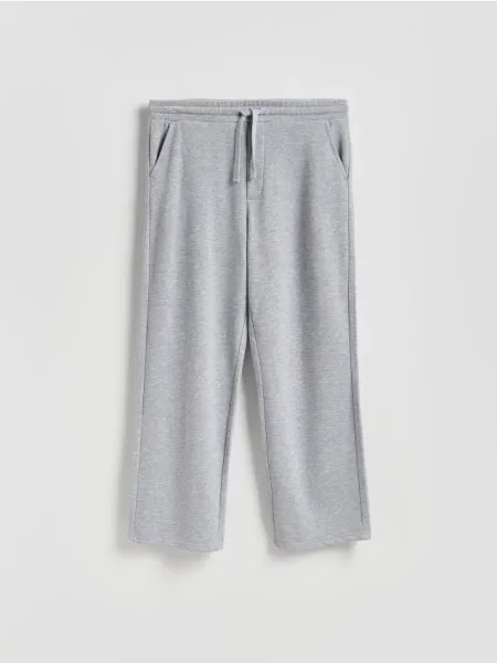 Reserved Spodnie dresowe z bawełną jasnoszary