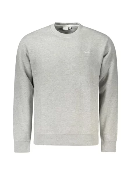 Hanorac crewneck Pepe Jeans cu decolteu rotund cu autograf gri