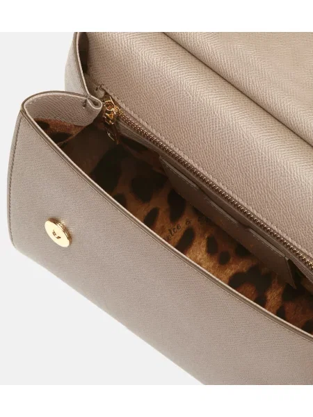 Geanta de piele Dolce & Gabbana Sicily din piele gri