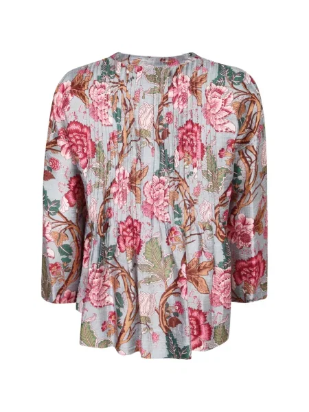 Bluză Philippa 1970 cu model floral cu imagine roz