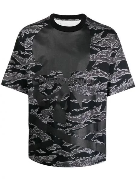 Tricou Mastermind World cu imagine cu model camuflaj scurt negru