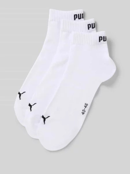 Krótkie skarpety z logo w zestawie 3 szt. Puma białe