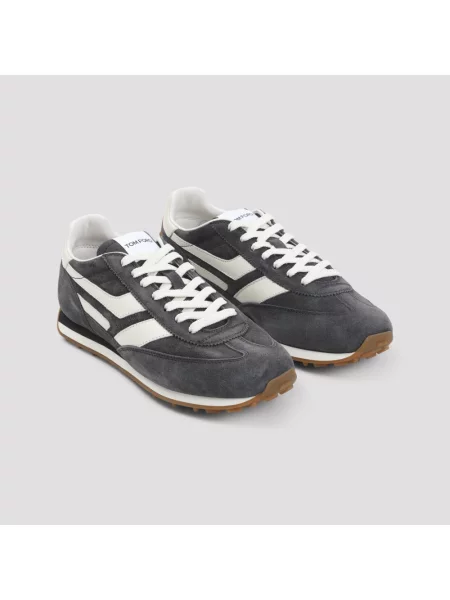 Sneakersy Tom Ford zamszowe szare