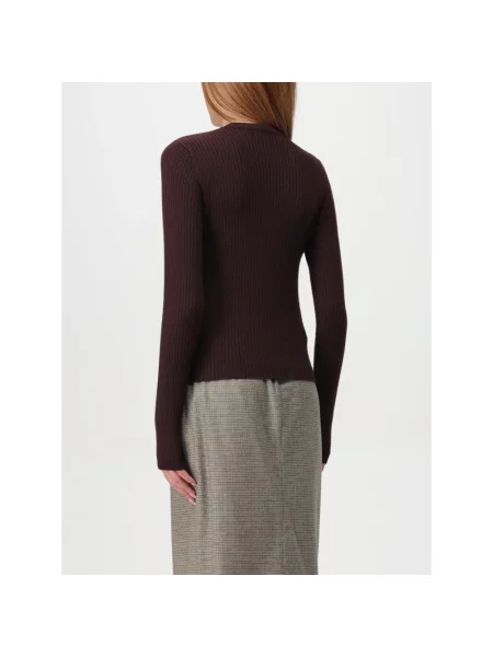 Sweter wełniany Pinko wełniany brązowy