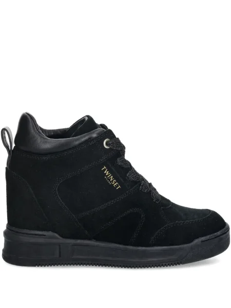 Sneakerși Twinset din piele de căprioară negru