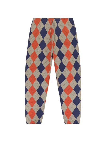 Pantaloni Denim Tears tricotate cu model argyle alergare maro