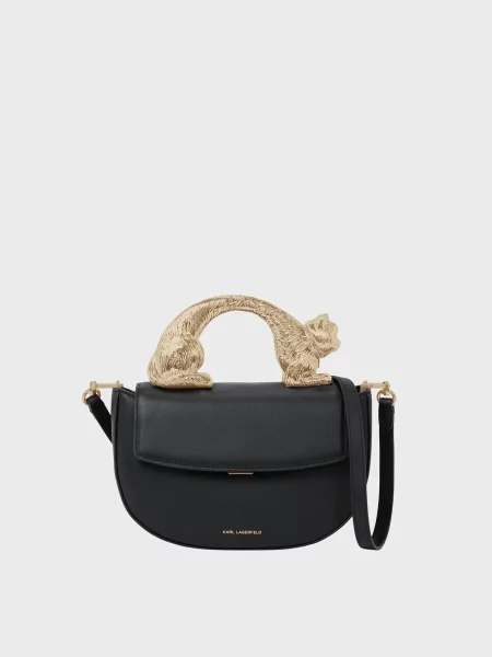 Шкіряна сумка Karl Lagerfeld чорна