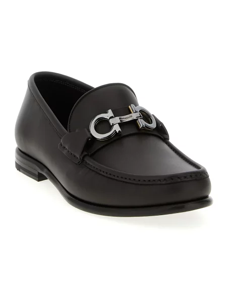 Półbuty Ferragamo skórzane brązowe