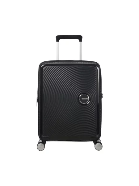 Lniana walizka American Tourister czarna
