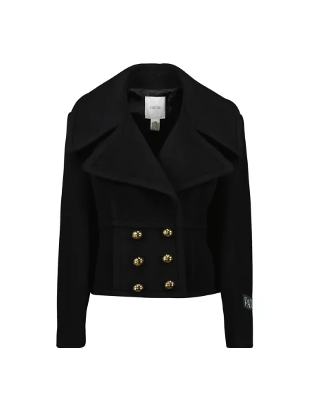 Płaszcz wełniany Patou czarny