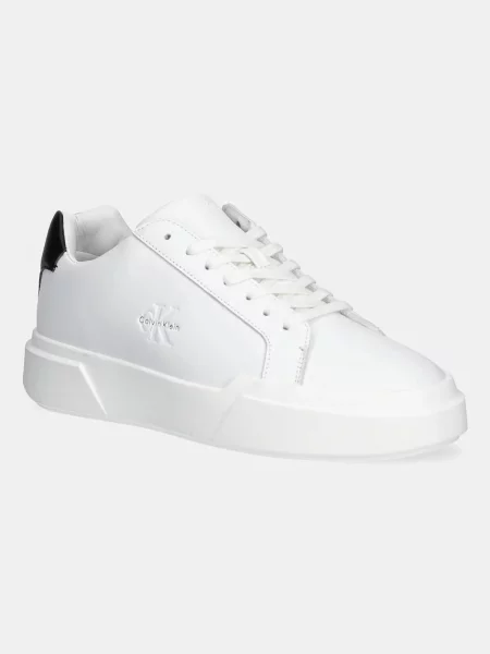 Pantofi Calvin Klein Jeans din piele chunky alb