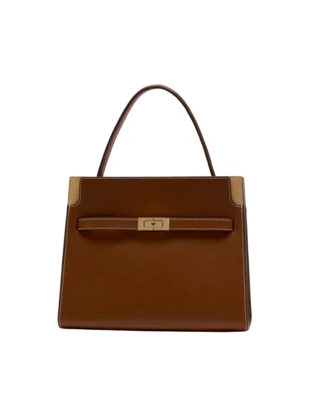 Tory Burch torebka tote skórzana Lee Radziwill brązowa