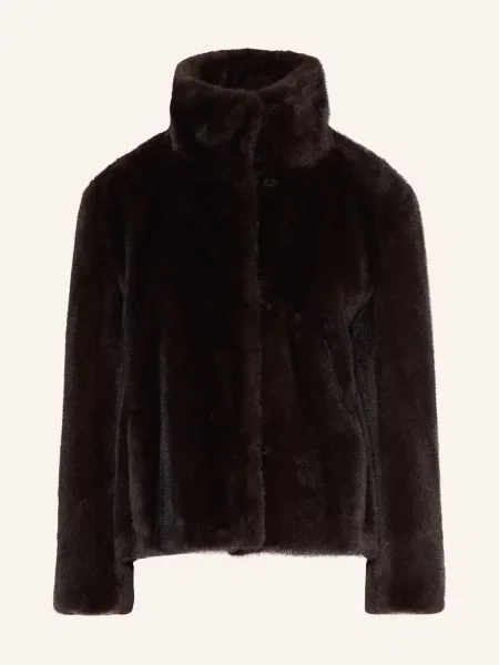 S Max Mara Bunda Z Umělé Kožešiny Crea tmavě hnědá