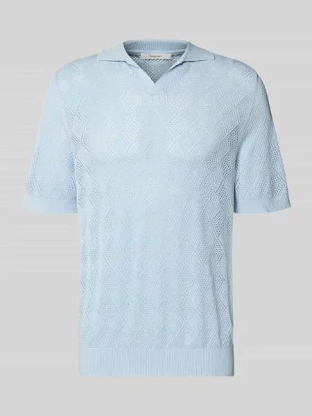 Koszulka polo o kroju regular fit z czystej bawełny model ARCO' Selected Homme błękitna