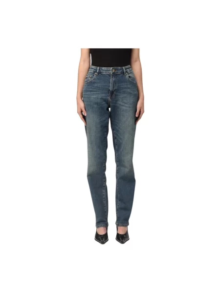 Jeansy Versace Jeans Couture z logo niebieskie