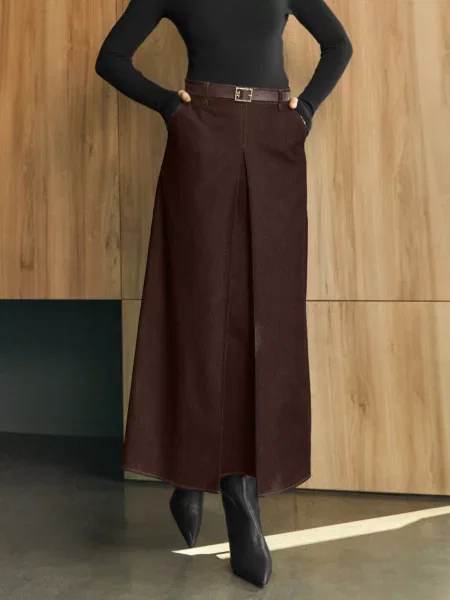 Замшева Спідниця міді Dressa коричневий