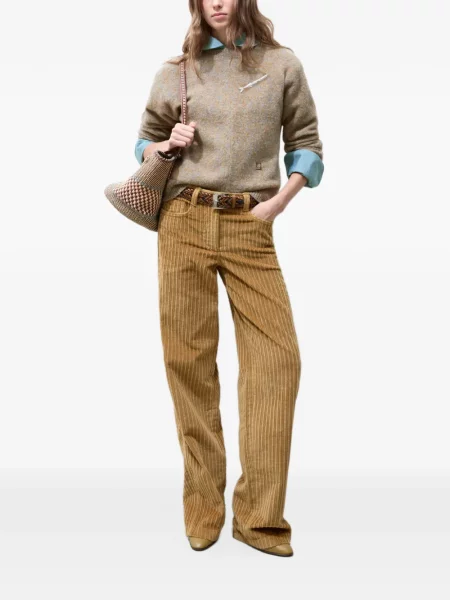 Nohavice Tory Burch hnedá