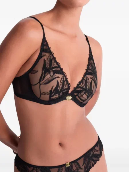 Sutien Aubade cu model floral negru