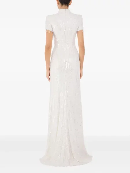Oblekové šaty Jenny Packham s flitry bílé