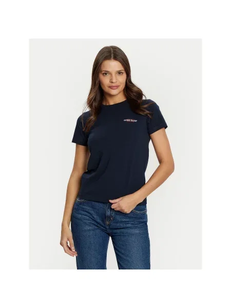 Guess Jeans Marškinėliai Tamsiai Slim Fit mėlyna