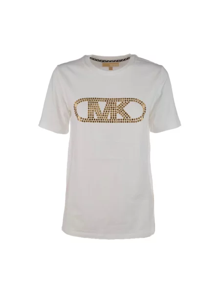 Koszulka Michael Kors z dżerseju z ćwiekami biała