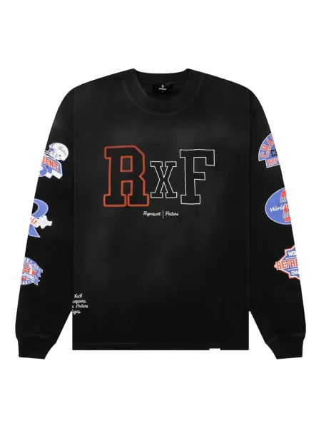 Tricou Represent cu broderie lung negru