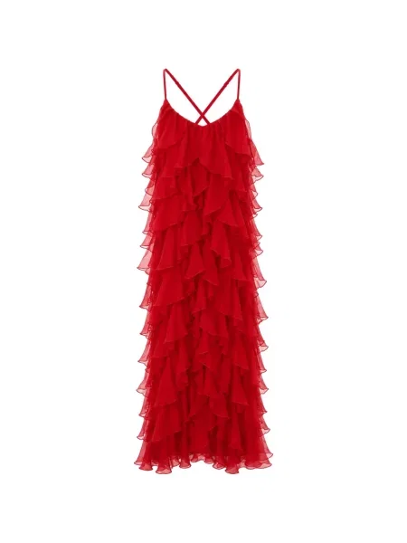 Rochie maxi Monarh cu volane roșu