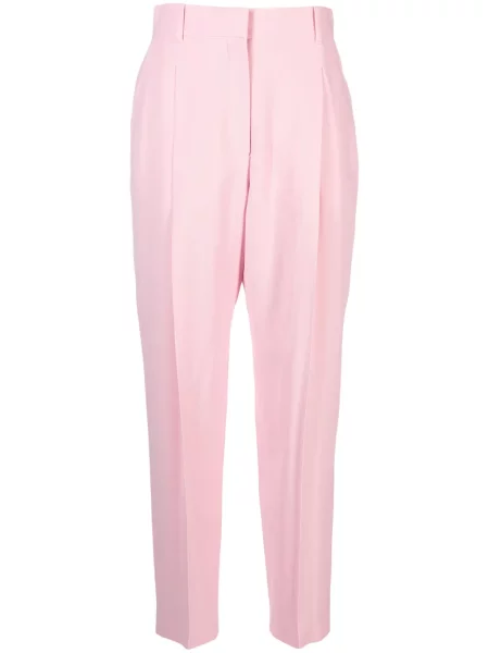 Spodnie Alexander Mcqueen z wysoką talią plisowane różowe