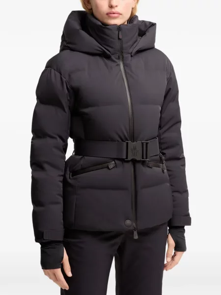 Μπουφάν σκι Moncler με κουκούλα μαύρο