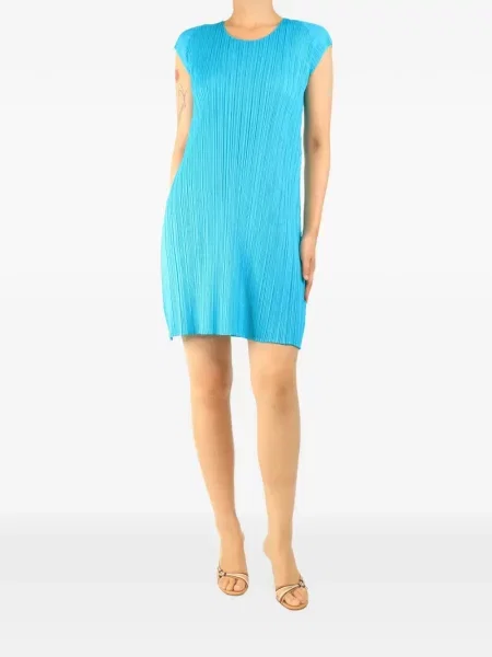 Rochie midi Pleats Please Issey Miyake fără mâneci albastru