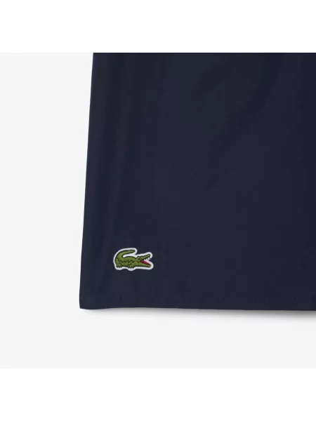 Lacoste Monochromatyczne Kąpielówki Średniej Długości niebieski