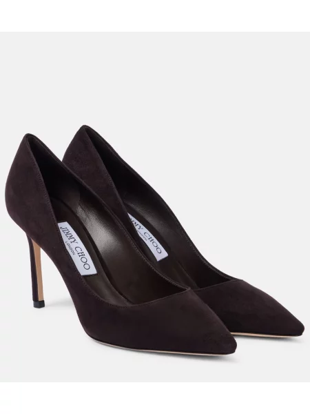Pantofi cu toc Jimmy Choo din piele de căprioară maro