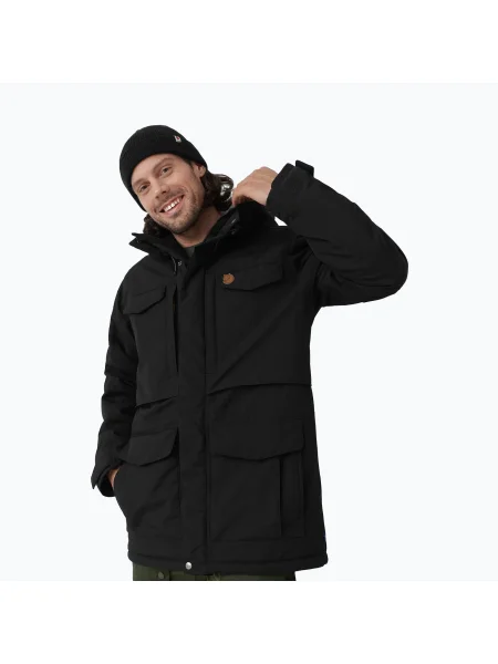 Bărbați Fjällräven Nuuk Parka jachetă în jos negru